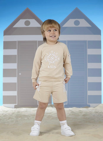 Mitch and son Teller sweater short set ms24107b