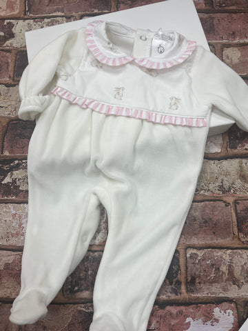 Deolinda velour bunny all in one pink