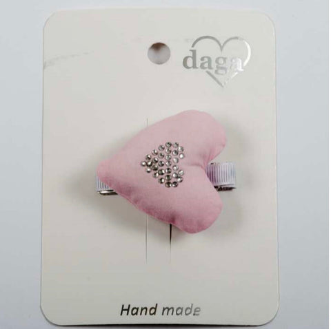 Daga pink heart hair clip