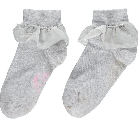 A dee polo a frill grey ankle sock w211901