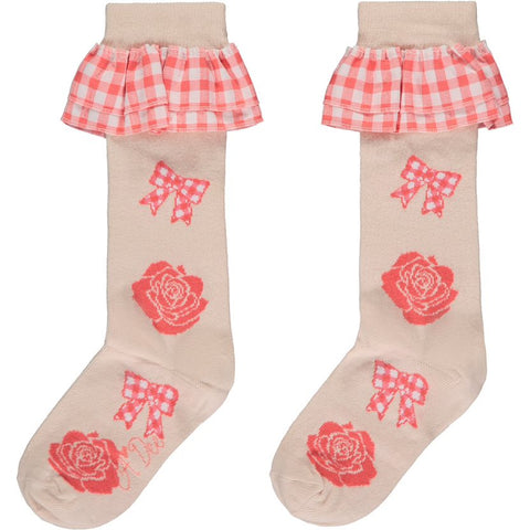 A dee Yasmina rose print knee high socks s234921