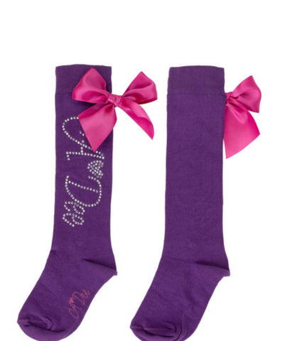 A dee Tate purple knee  high socks