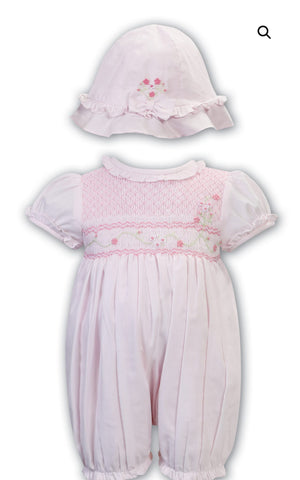 Sarah Louise smocked bubble and Sunhat 013186