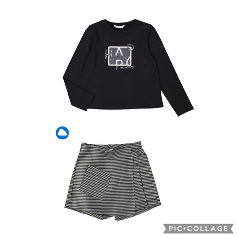 Mayoral houndstooth SKORT set