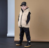 Mitch and son James reversible gilet
