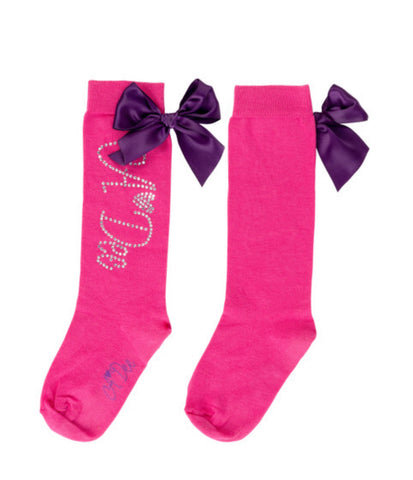 A dee Tate hot pink knee high socks