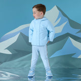 Mitch and son Joey raincoat