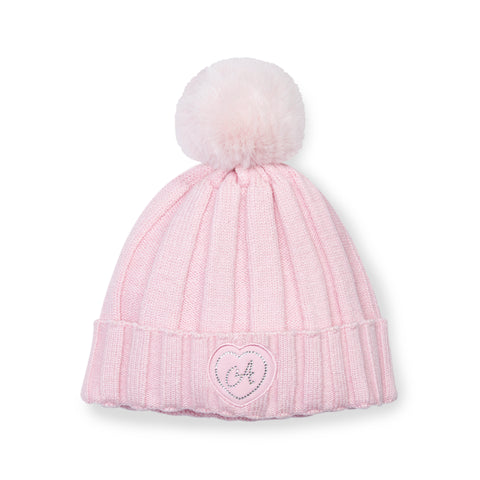 A dee Mallory pink pom pom hat