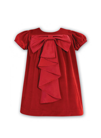 Sarah Louise red bow dress 013146