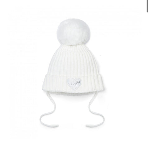 Little a knitted Pom Pom hat