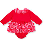 Little a Kacey check frill romper
