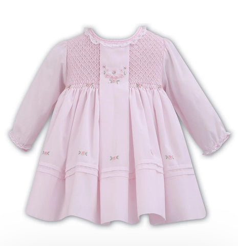 Sarah Louise pink smocked dress