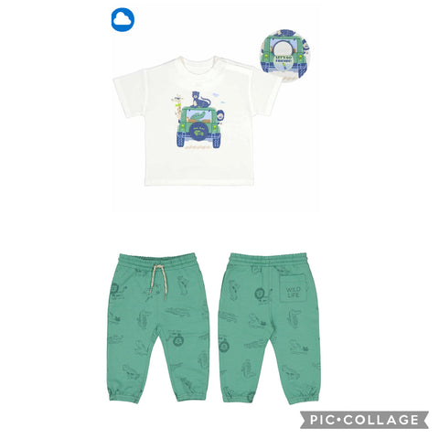 Mayoral toddler joggers and t shirt