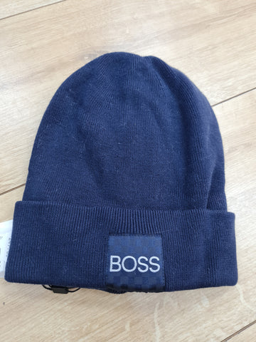 Hugo boss navy beanie hat