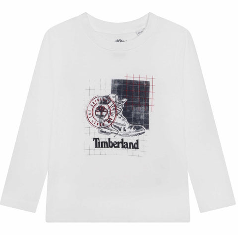 Timberland boot long sleeve top T25t33 white