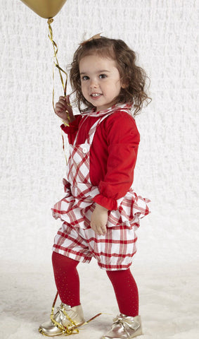 Little A Betty check dungaree set lw21110