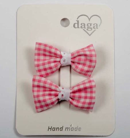 Daga gingham pink 2 pack hair clip