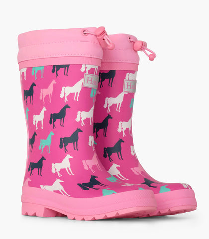 Hatley Sherpa lined rain boots horse