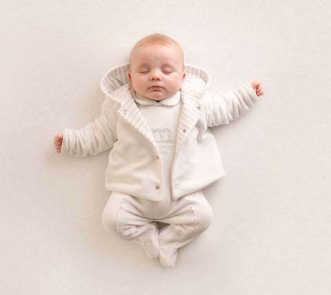 Mitch mini Harrison reversible white baby jacket ms22703