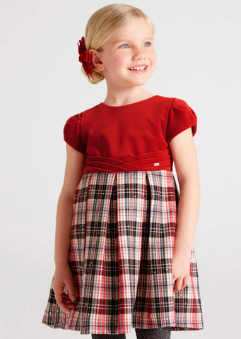 Mayoral red check dress 4956