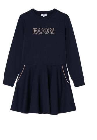 Boss girls navy dress j12203