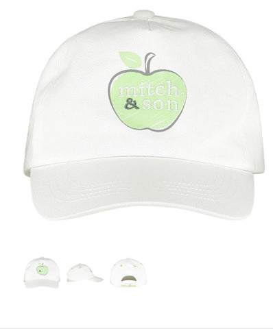 Mitch and son apple hat white ms21315