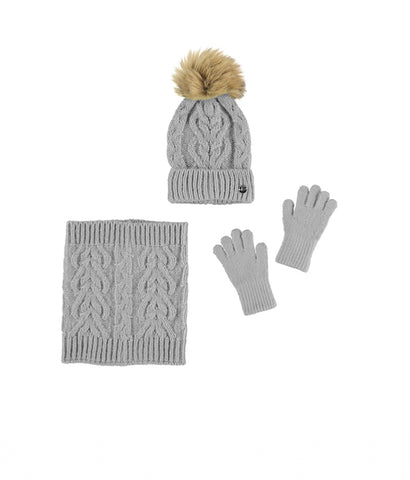 Mayoral hat and scarf set silver 10344
